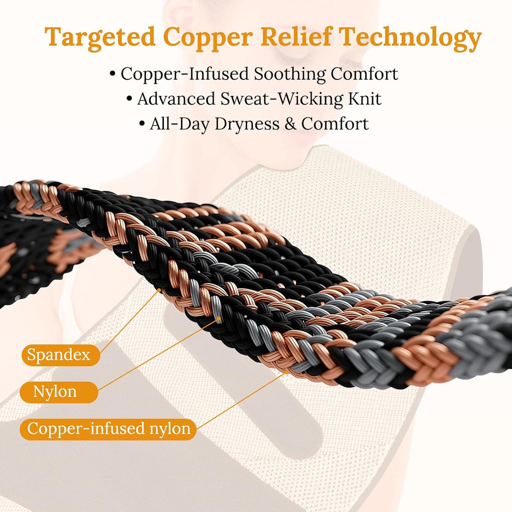 Copper Lower Back Brace with Removable Dual Spine Rods & Therapy Pocket-Ultra Breathable for Lower Back Pain Relief & Work Support(Large)