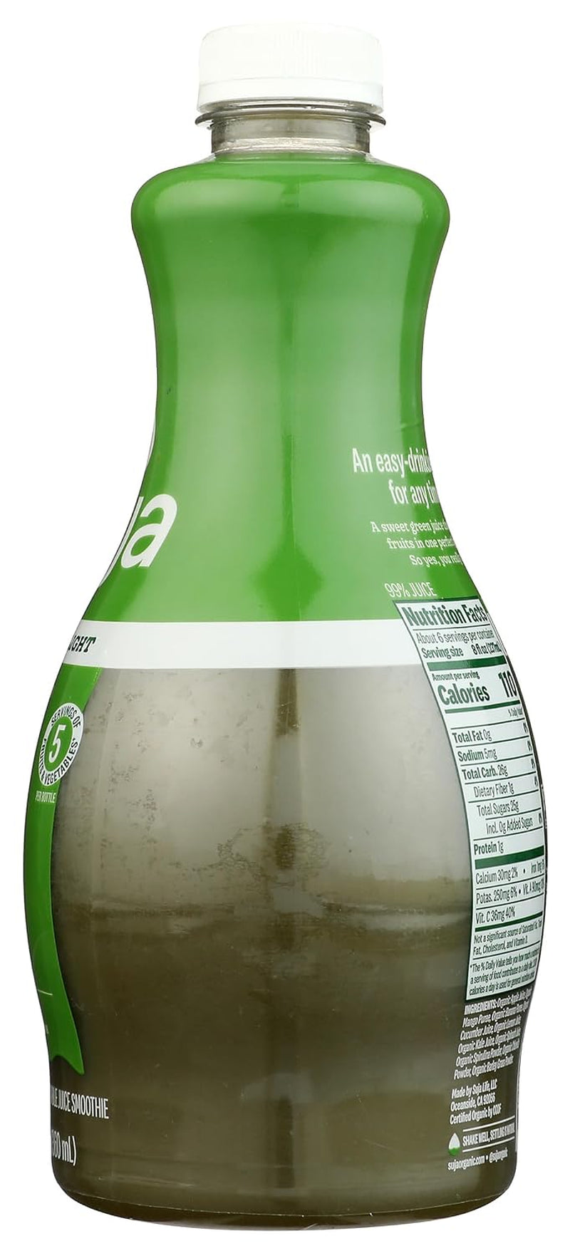 Organic Green Delight Cold Pressed Juice Drink, with Spirulina, Chlorella, and Barley Grass Powders, 46 Fl Oz Bottle