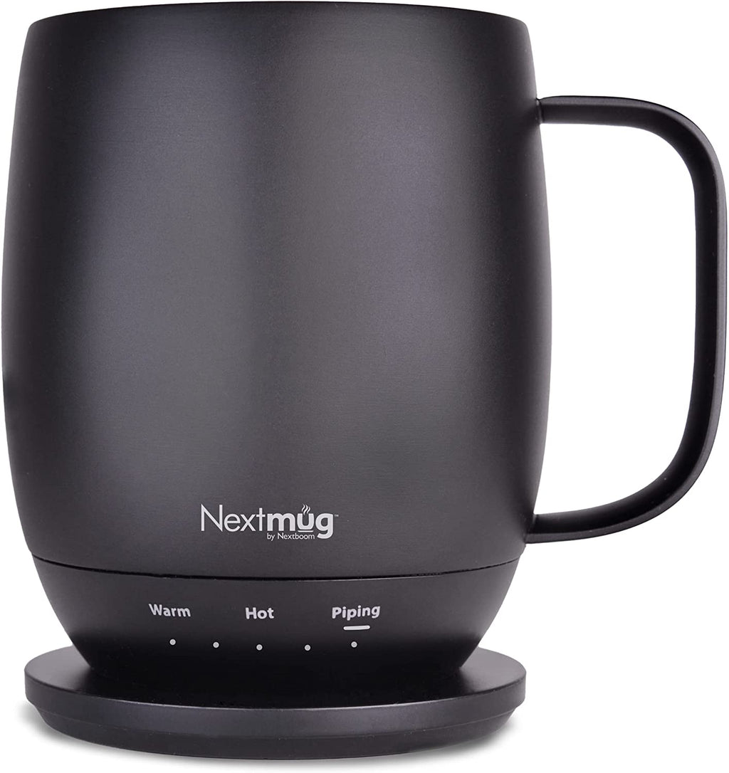 Nextmug - Temperature-Controlled, Self-Heating Coffee Mug (Black - 14 Oz.)