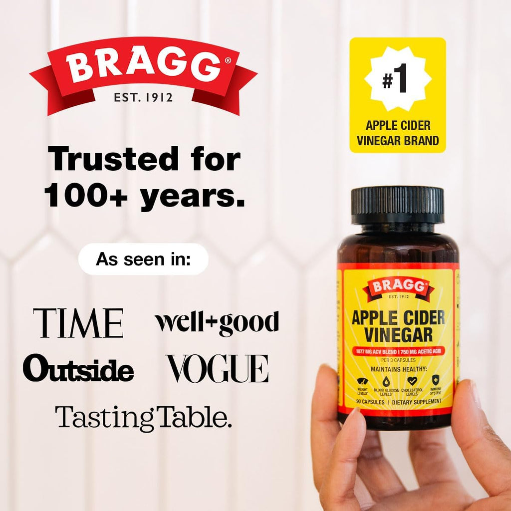 Organic Apple Cider Vinegar Capsules with Vitamin D and Zinc - 90 Count - Supports Immune System