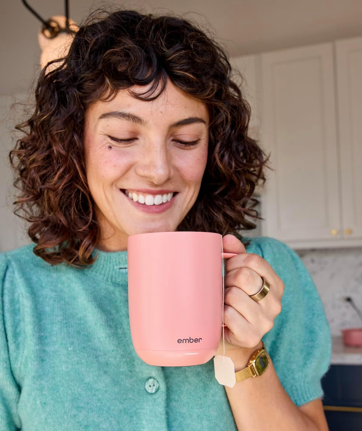 Ember Temperature Control Smart Mug 2, 14 Oz, App-Controlled Heated Coffee Mug with 80 Min Battery Life and Improved Design, Grapefruit