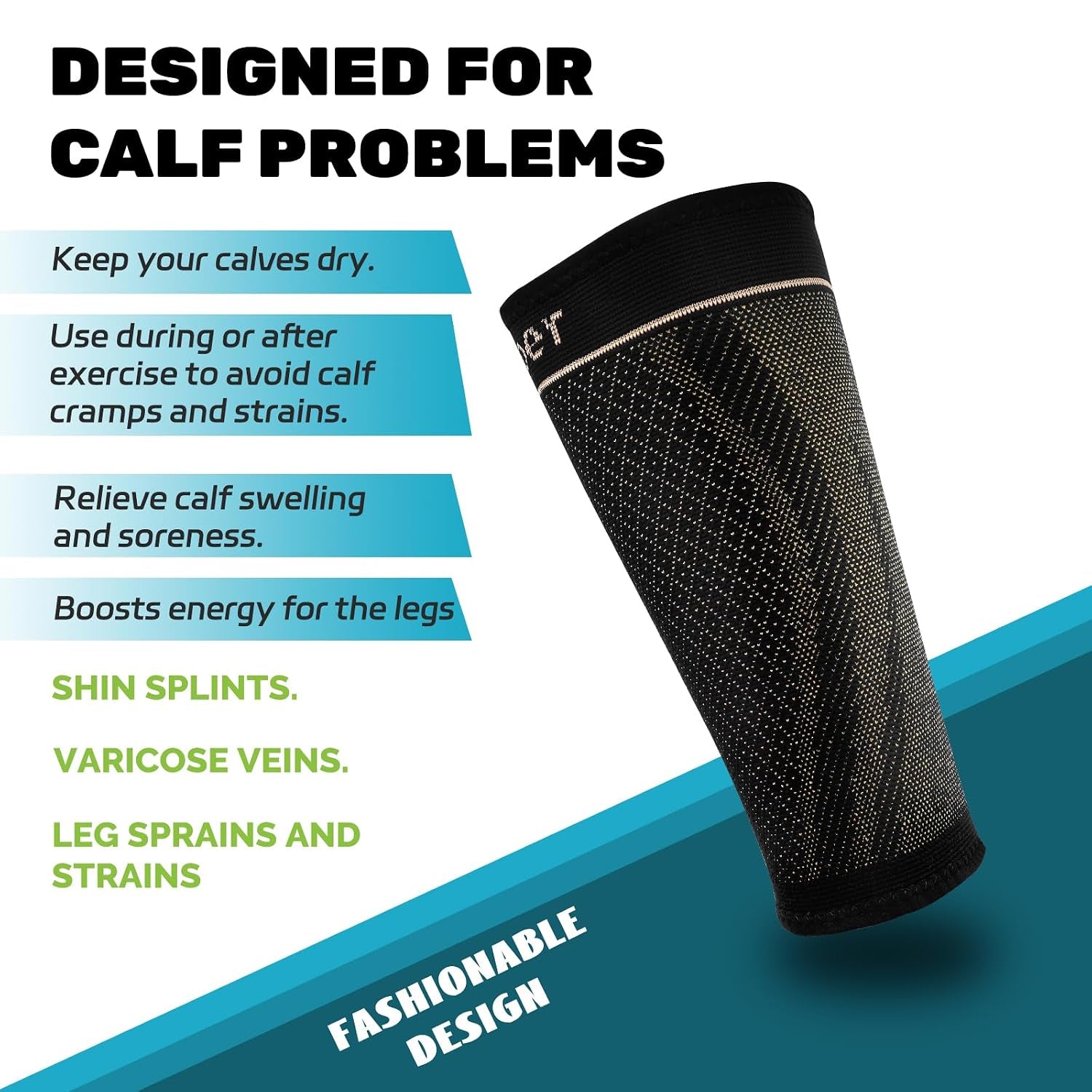 Copper Calf Leg Guard for Men and Women for Pain Relief, Running, Hiking, Cycling(Medium)