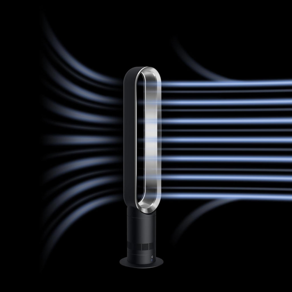 Dyson Cool AM07 Air Multiplier Bladeless Tower Fan, 70° Oscillation, 10 Levels (Iron/Blue)