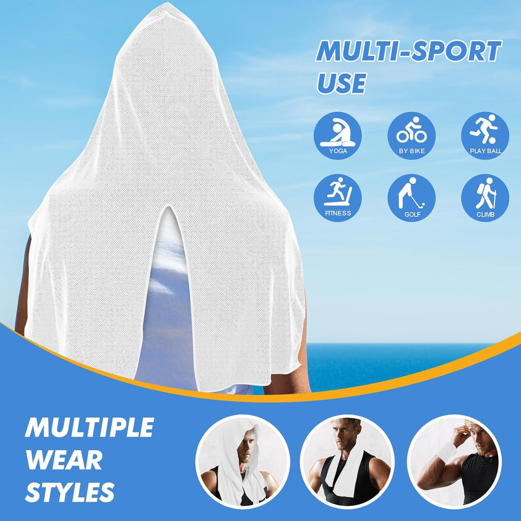 3 Pack Cooling Hoodie Towels for Neck and Face, UPF 50 Sun Protection & Instant Cooling, Ice Towels for Hot Weather, Soft Breathable Towel for Sport, Work Out, Gym, Camping & More Activities
