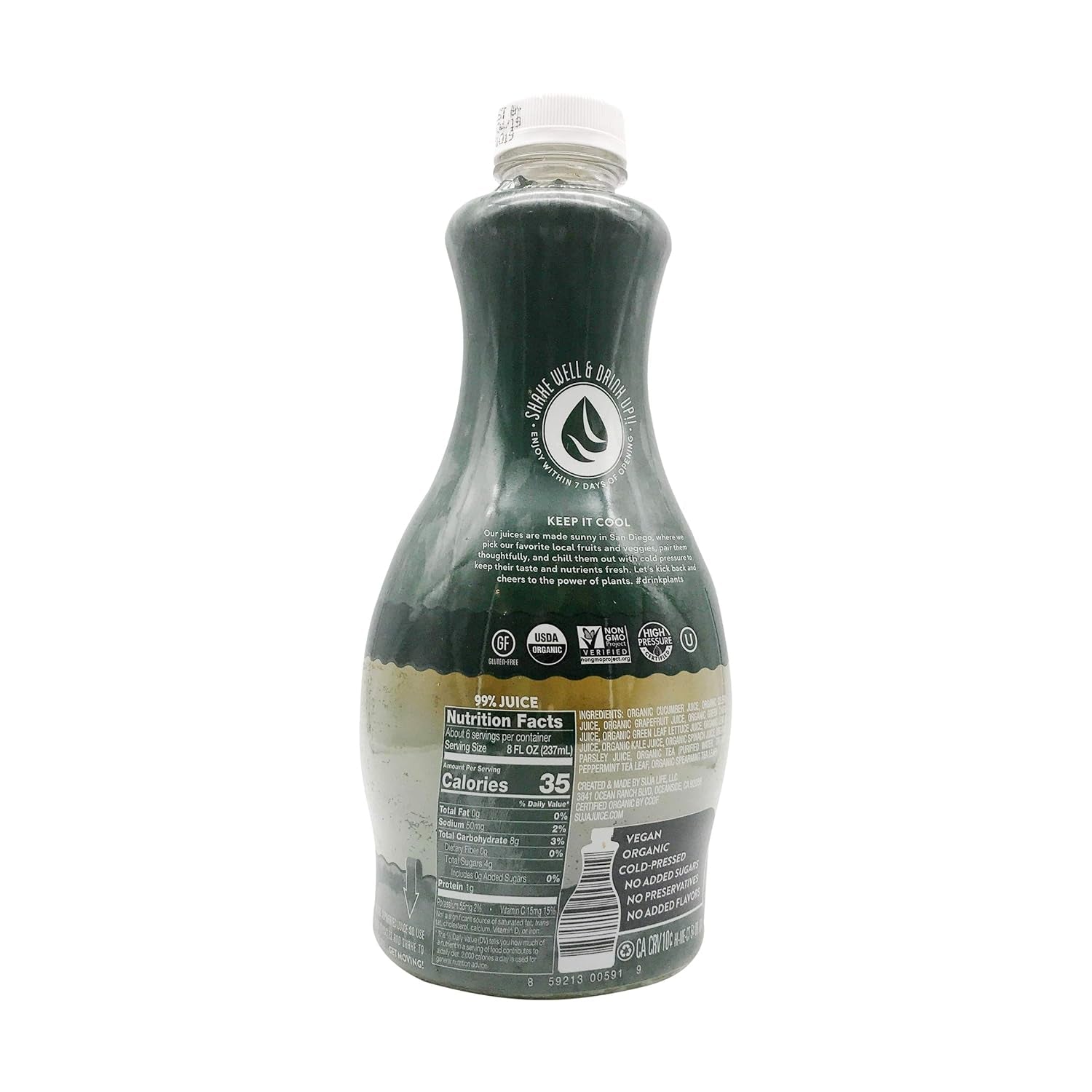 , Uber Greens Fruit Vegetable Juice Drink Organic, 46 Fl Oz