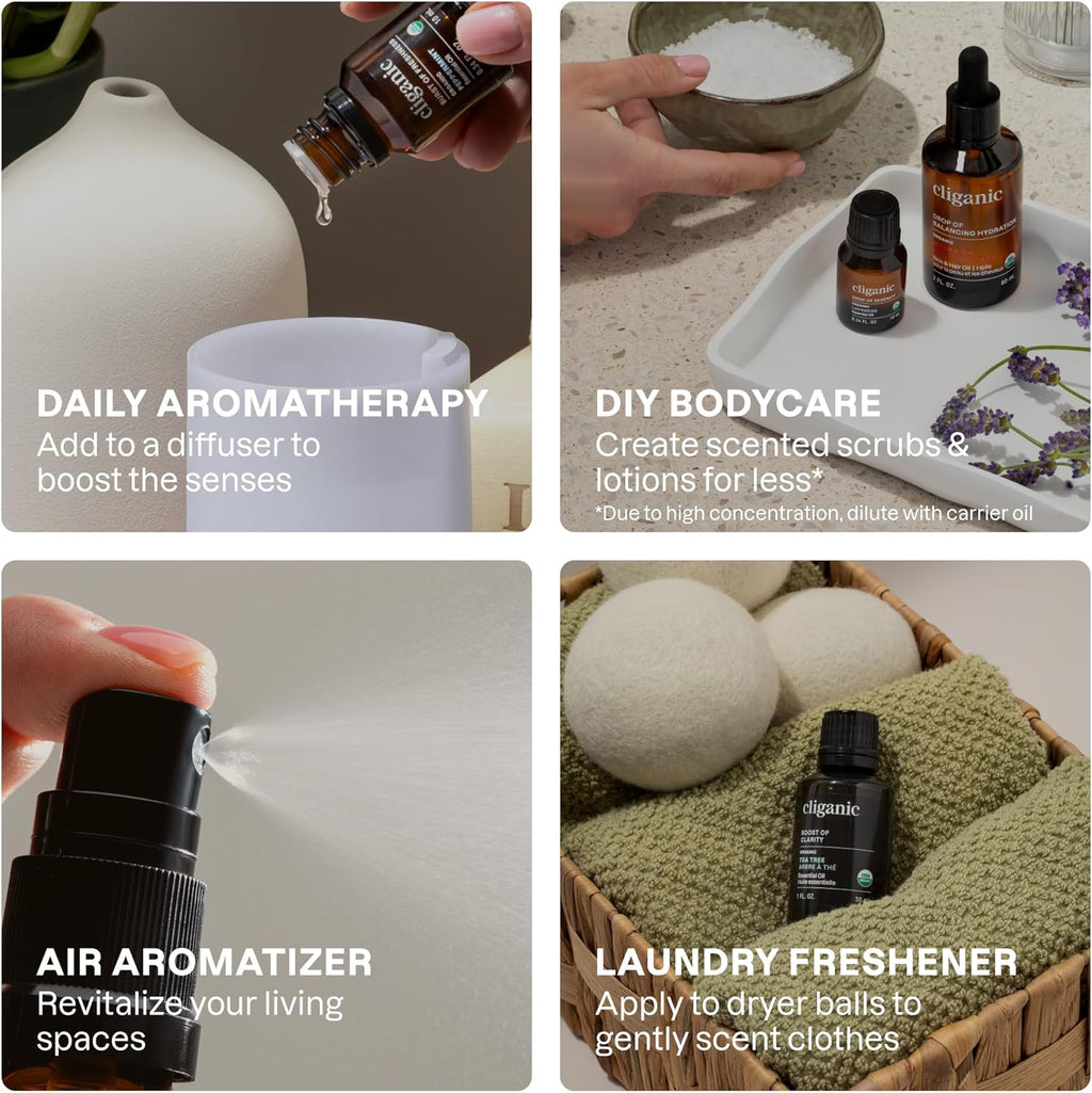 Organic Aromatherapy Essential Oils Gift Set (Top 8 - the Iconics), 100% Pure - Peppermint, Lavender, Eucalyptus, Tea Tree, Lemongrass, Rosemary, Frankincense & Orange
