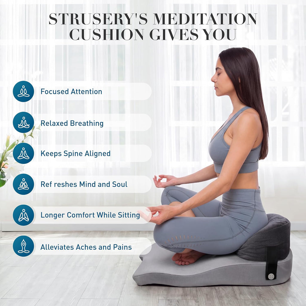 Meditation Cushion Set, Foam Yoga Pillow Seat for Sitting on Floor