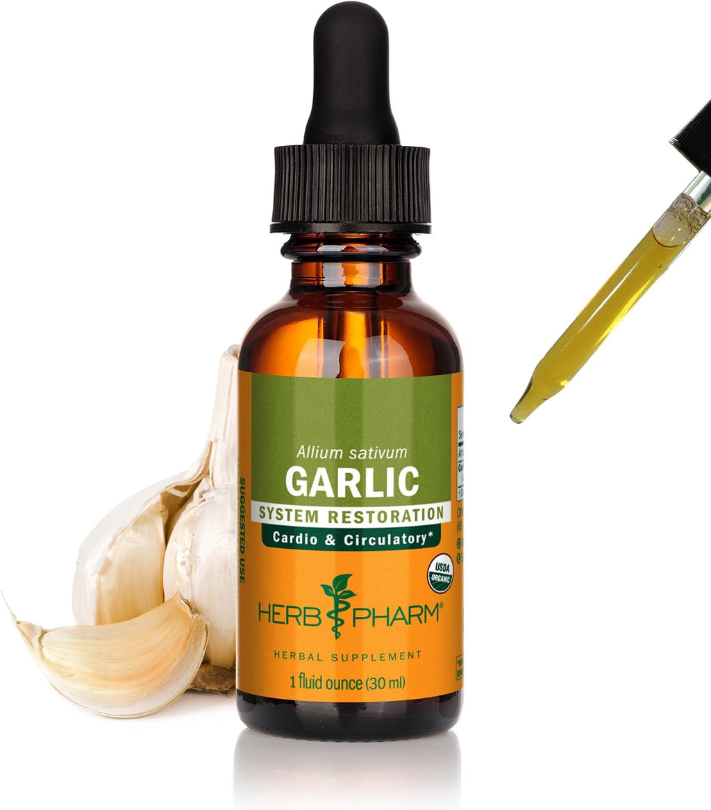 Certified Organic Garlic Liquid Extract for Cardiovascular and Circulatory Support - 1 Ounce