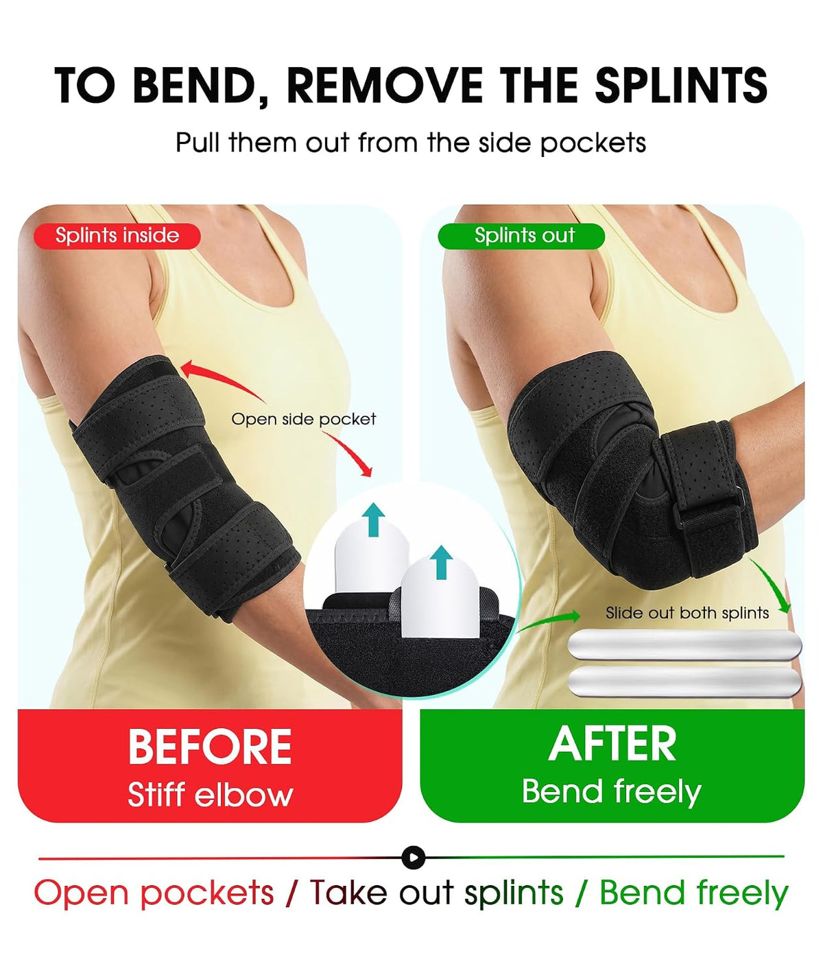 Elbow Brace for Cubital Tunnel & Ulnar Nerve Support Night Splint