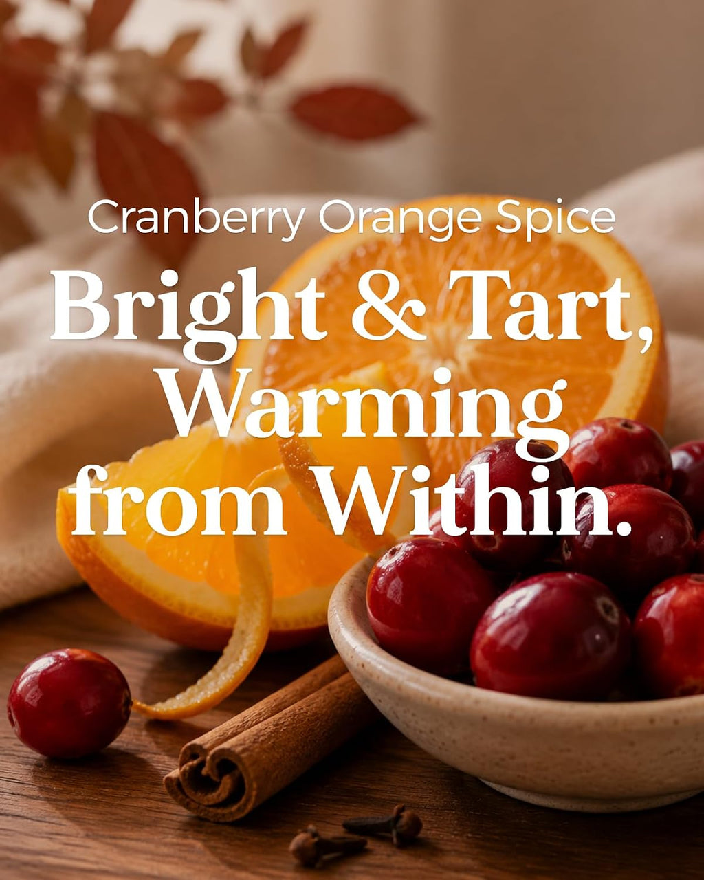 Cranberry Orange Spice Holiday Candle 11.6Oz for Festive Home Decor