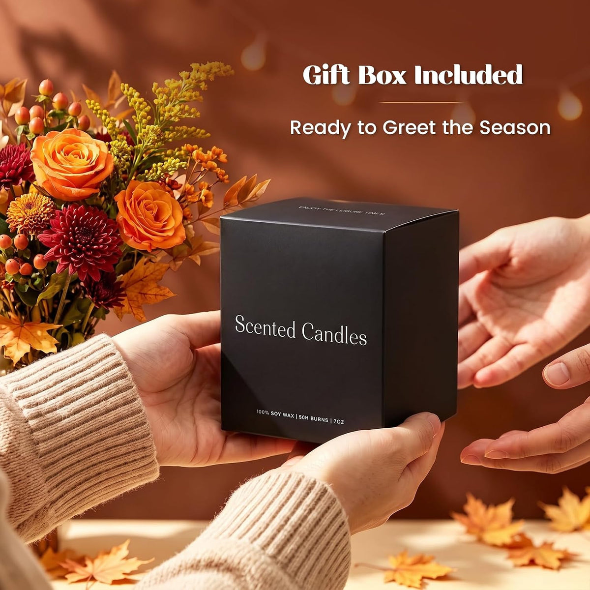 Fall Candle, Vanilla Pumpkin Scented for Home, Soy Wax