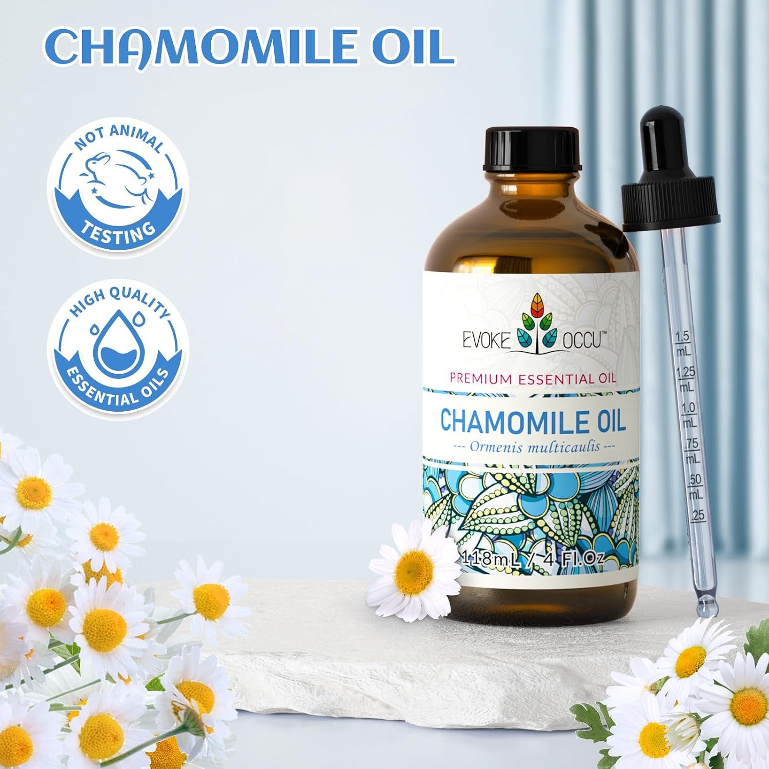 Chamomile Essential Oil for Skin Hair Diffuser Candle Soap Making - 4 FL Oz