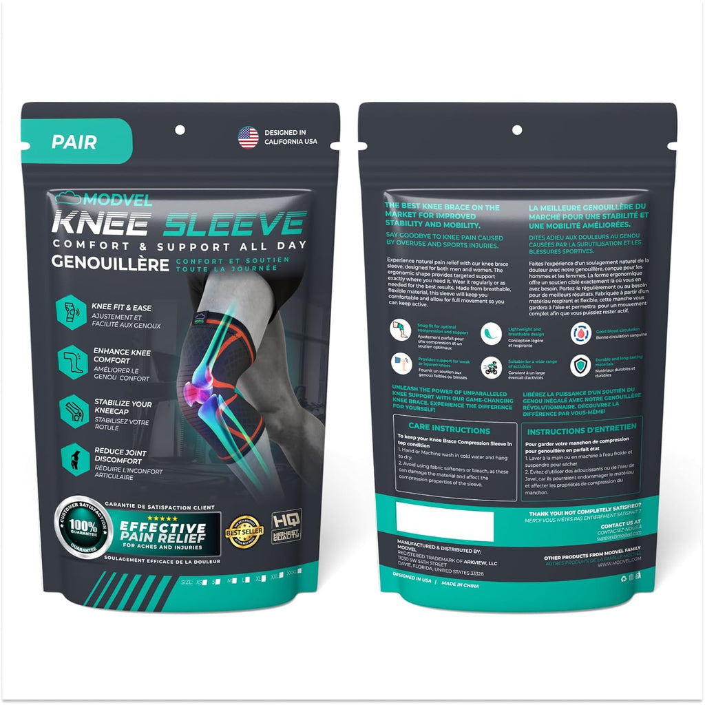 Compression Knee Brace for Women & Men, 2-Pack Knee Brace for Running Knee Pain, Knee Support Compression Sleeve, Workout Sports Knee Braces for Meniscus Tear, ACL & Arthritis Pain Relief
