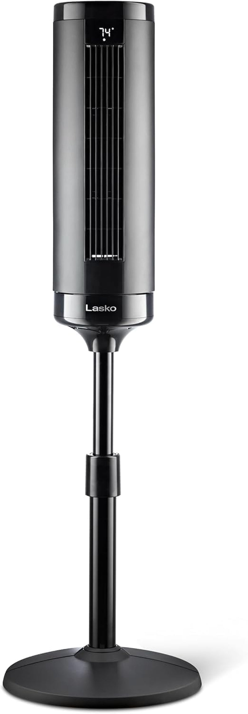 Lasko Elevation Tower Fan for Bedroom, Office, and Living Room - 42”-54” Adjustable Height Cooling with 31 Ft/S Airflow and 90° Oscillation- Quiet 28 Db Operation - Remote Control - Black