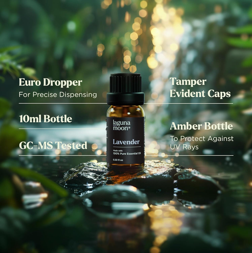 Essential Oils Aromatherapy Set - 6 Oils for Diffusers, Home Care, Candle Making Scents, Fragrance, Humidifiers, Gifts - Peppermint, Tea Tree, Lavender, Eucalyptus, Orange (10Ml)