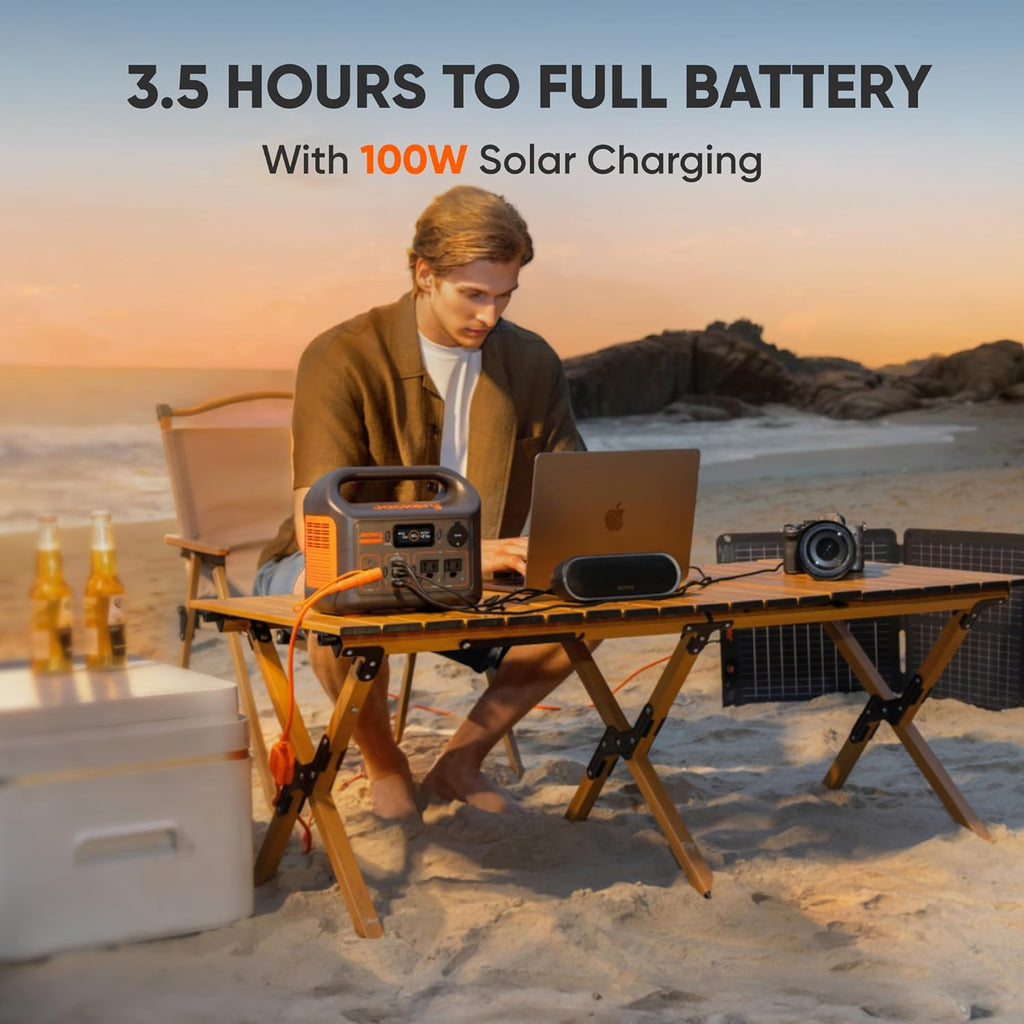 Jackery Solar Generator 300, 292Wh Power Station with 40W Solar Panel, 300W Pure Sine Wave AC Outlet for RV Outdoors Camping Travel Blackout