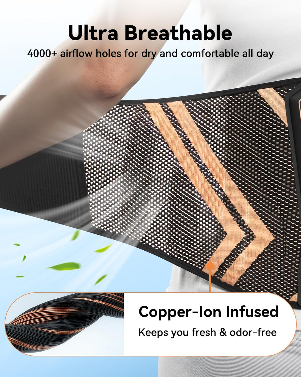 Ultra Breathable Back Brace for Lower Back Pain Relief Medical Grade
