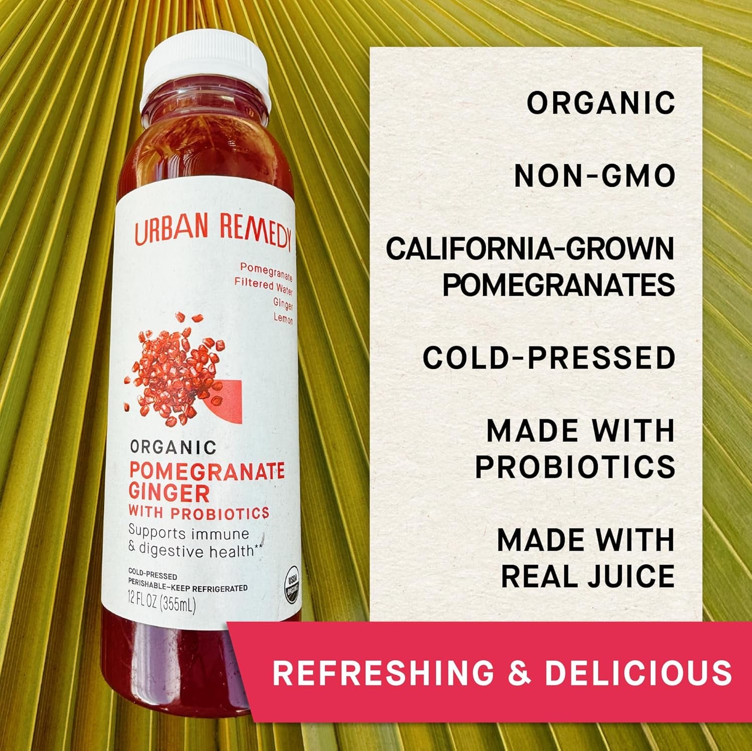 Urban Remedy Organic Pomegranate Ginger Juice, 12 FZ