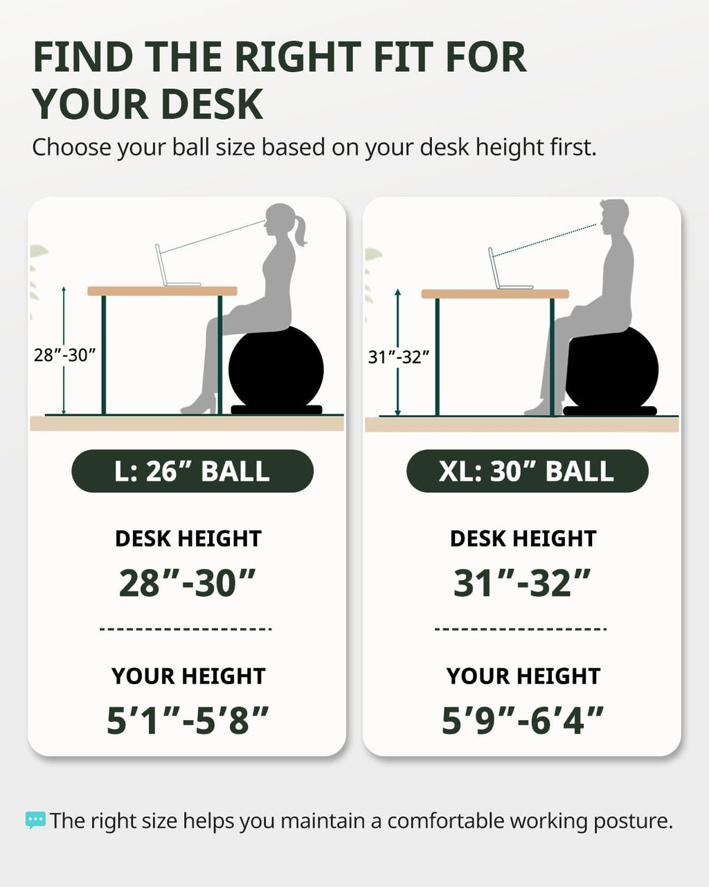 Exercise Ball Chair – Yoga Ball Chair for Office, Pregnancy & Home