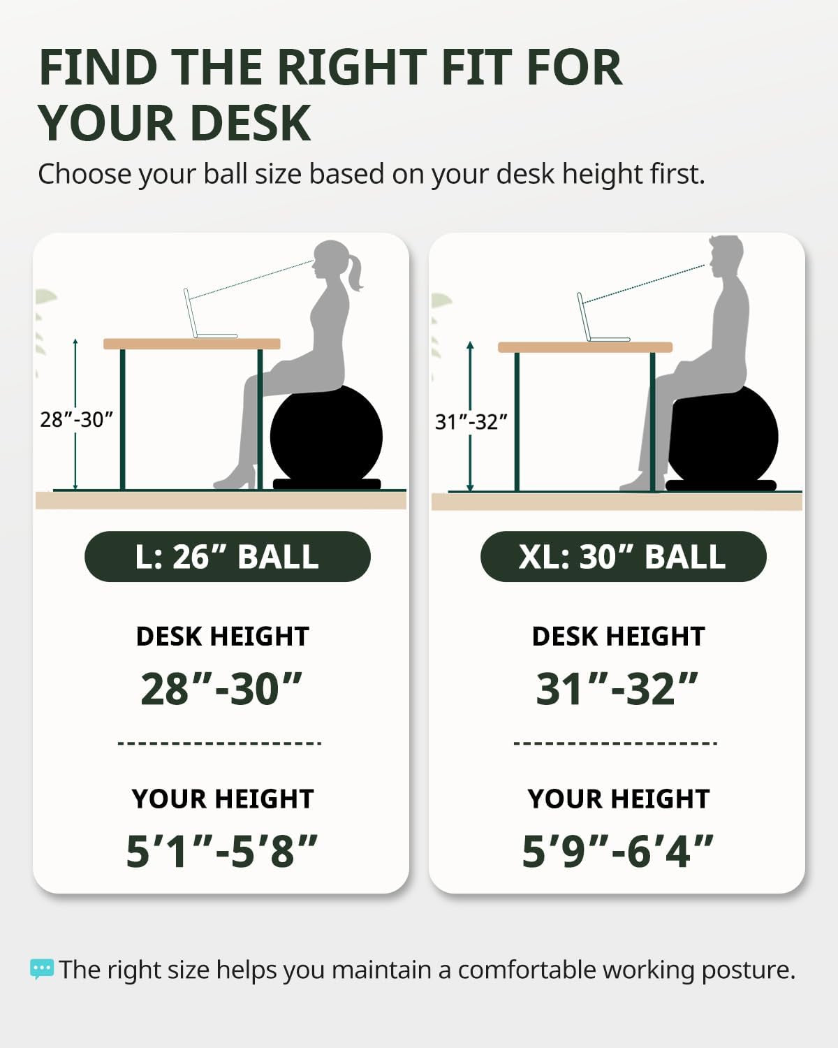 Exercise Ball Chair – Yoga Ball Chair for Office, Pregnancy & Home
