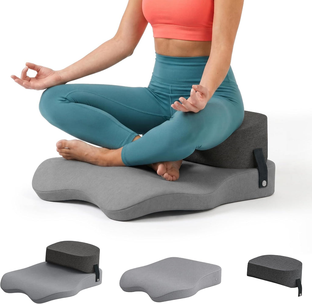 Meditation Cushion Set, Foam Yoga Pillow Seat for Sitting on Floor