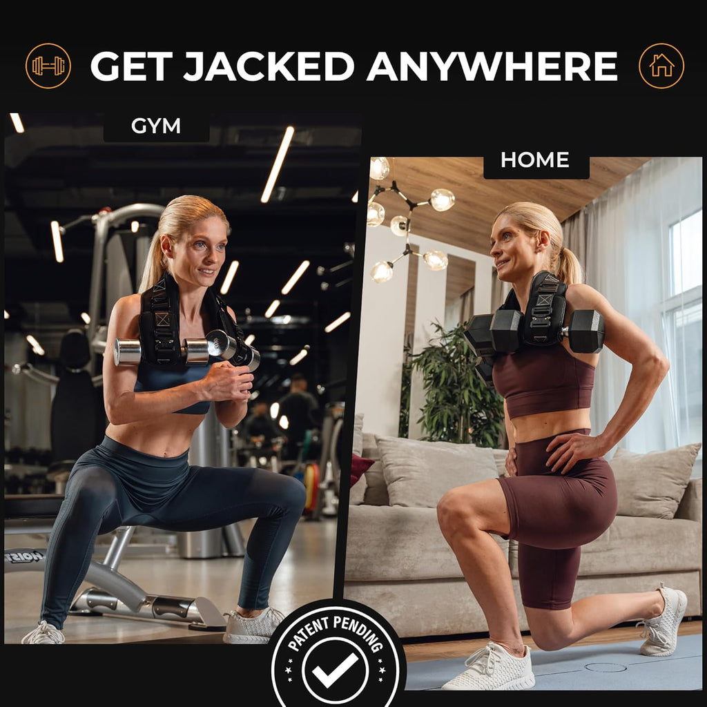 Premium Hip Thrust Belt for Dumbbells & Kettlebells (Patent-Pending) Booty Belt - Heavy Duty Glute Training System for Home Gym, Fast Setup for Progressive Overload without Barbell or Rack