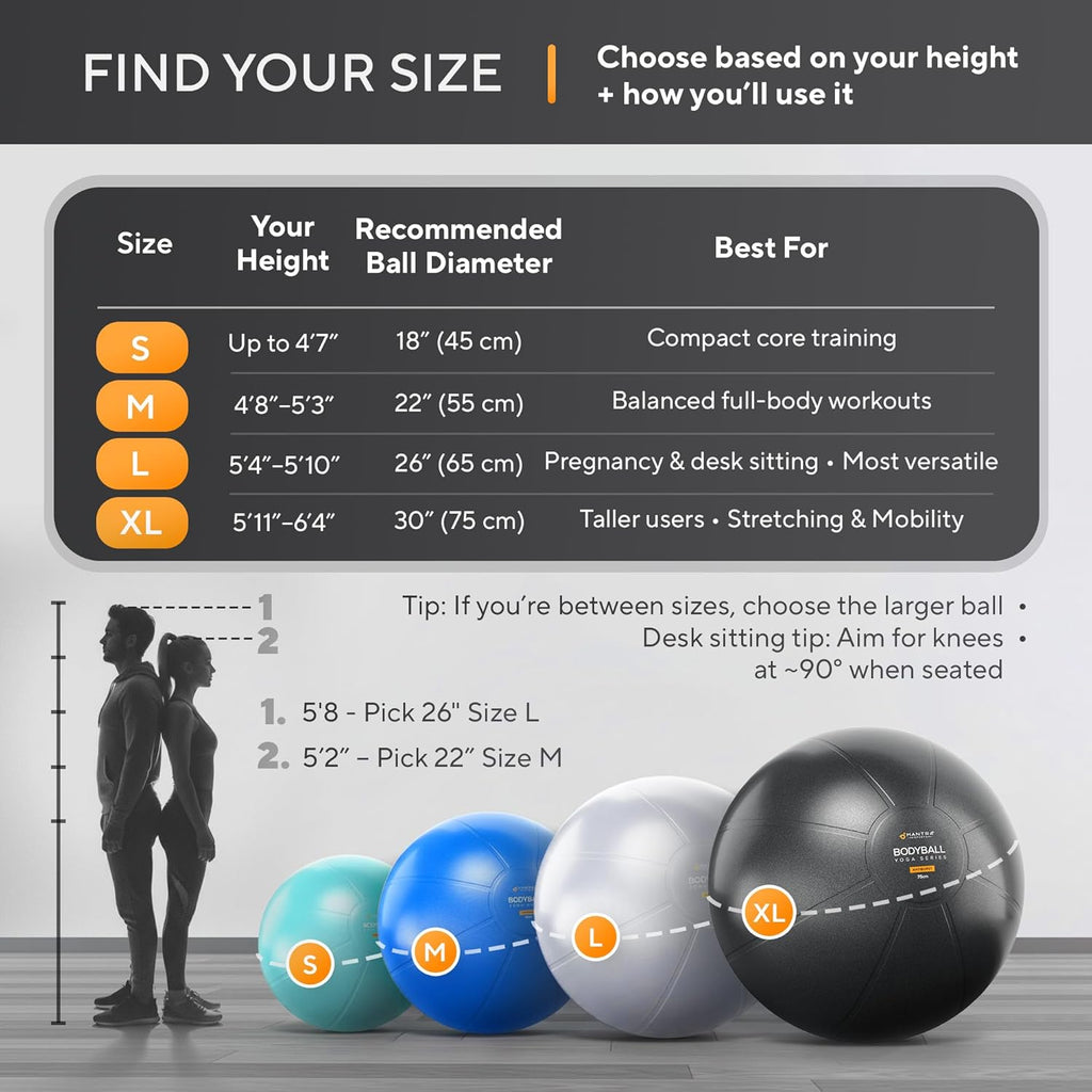 Yoga Ball for Exercise, Pregnancy & Office, Exercise Ball