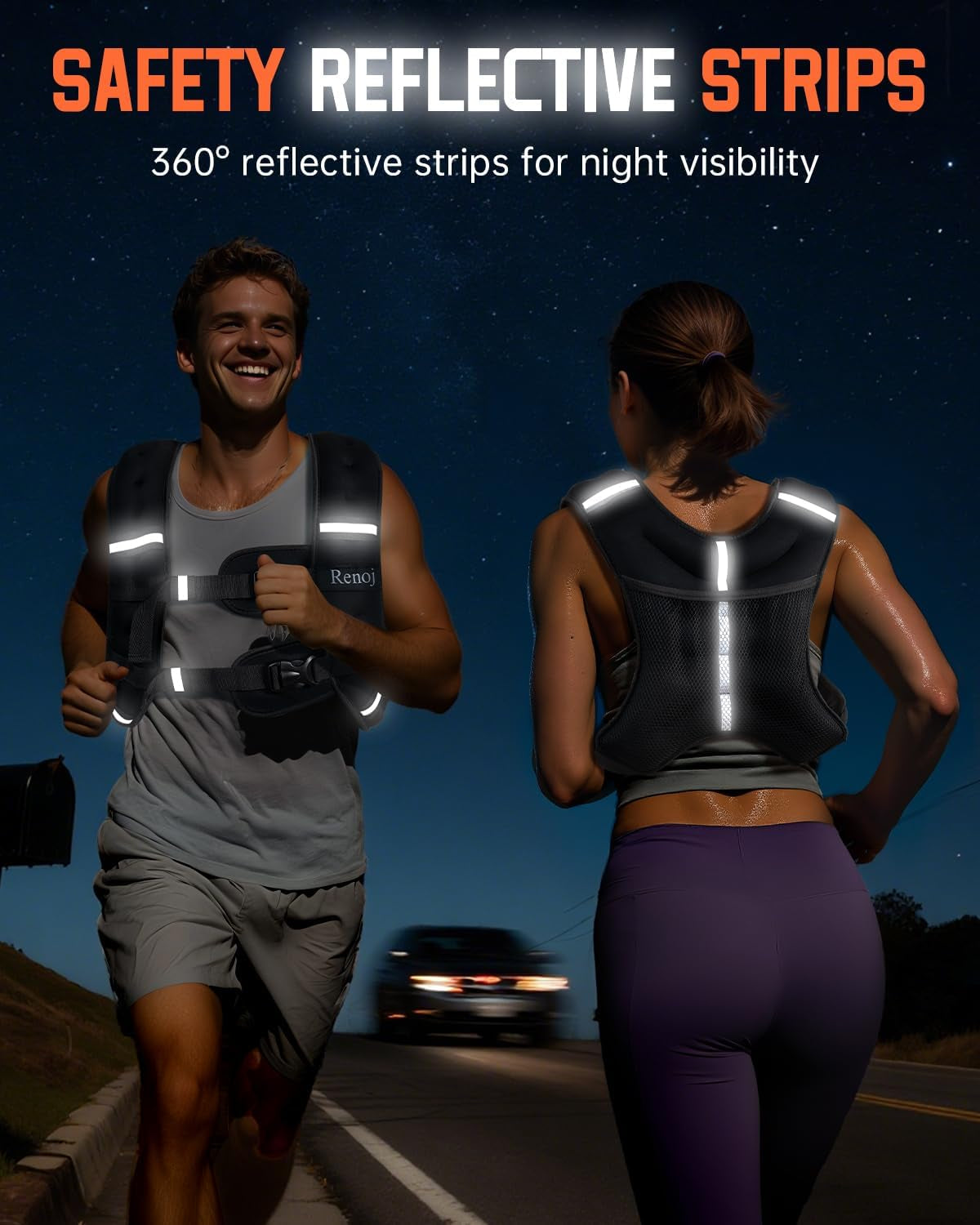 Weighted Vest for Women Men: Available in 6Lb/8Lb/10Lb/11Lb/12Lb/14Lb/16Lb/20Lb Fixed Weights for Walking, Running, Training, Exercise, Weight Loss - with Reflective Strips and Storage Pocket