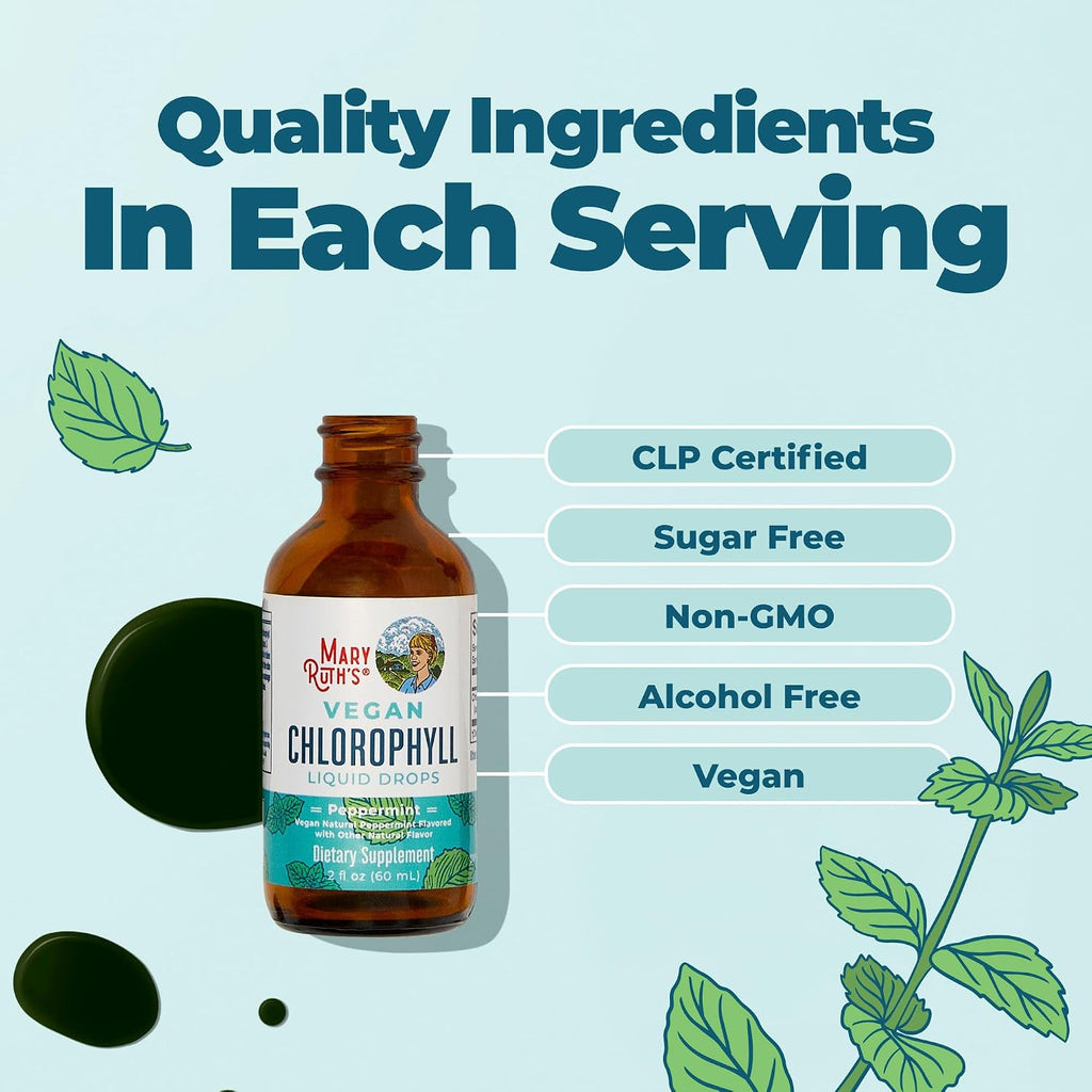 Chlorophyll Liquid Drops, Delicious Minty Flavor, Vegan, 2 Fl Oz
