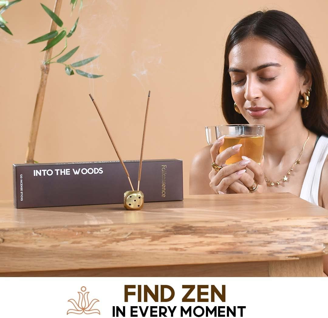 Incense Sticks (120 Sticks) | Set of 6 Premium Incense for Relaxation, Aromatherapy| No Charcoal, Organic, Non Toxic, 45 Mins, Long Burning Sandalwood, Eucalyptus, Palo Santo Insence-Sticks