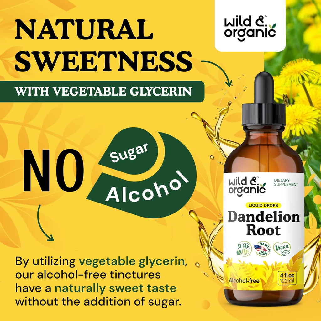 Dandelion Root Extract Drops - Liver Cleanse Detox - Herbal Dandelion Tincture - Liver Support Supplement - Add to Tea - Vegan, Sugar & Alcohol-Free Liquid Drops - 4 Fl Oz