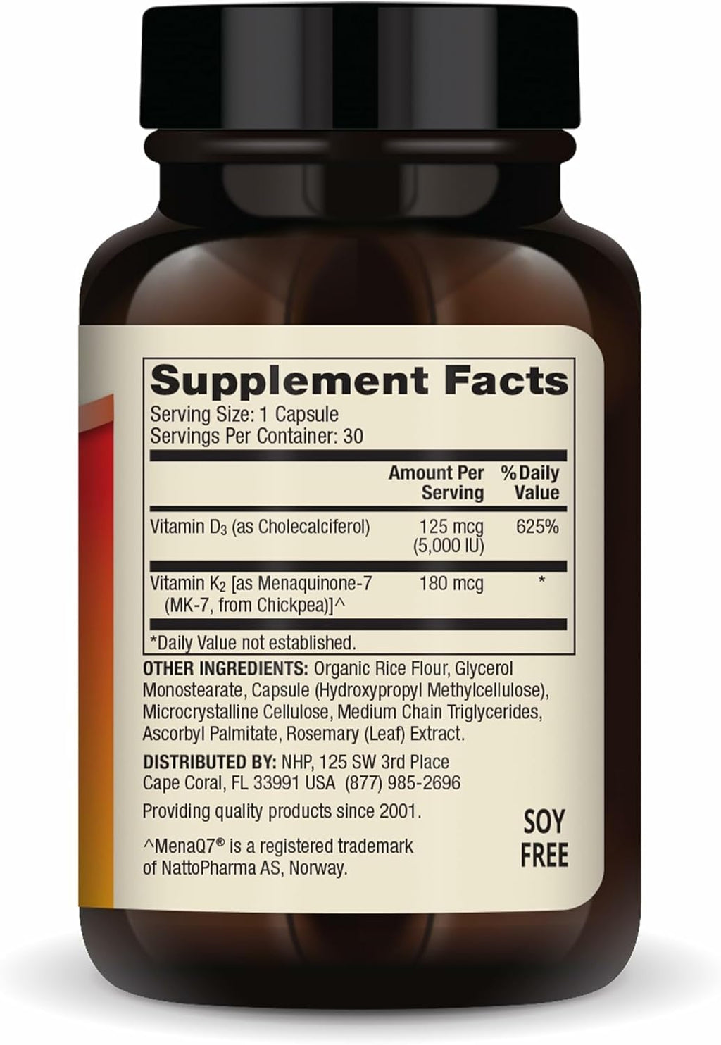 Vitamins D3 & K2 - Supports Immune, Brain, Cardiovascular, Respiratory & Bone Health - Gmo-Free, Gluten-Free & Soy-Free - 30 Capsules (30 Servings)