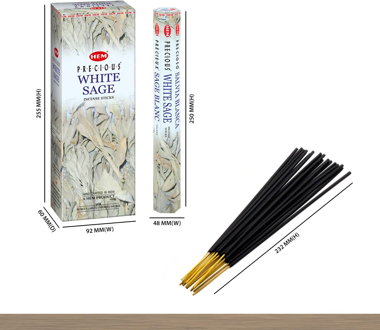 White Sage Incense Sticks - 100 Count | Natural Air Purifying Aromatherapy | Calming and Cleansing Fragrance | Perfect for Meditation and Relaxation | Long-Lasting Burn