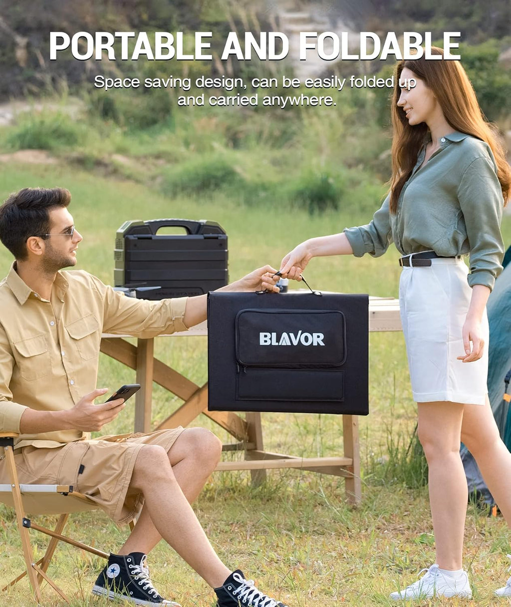 120W Portable Solar Panel PD45W QC3.0 Fast Solar Charger DC18V 6.67A USB A&C Output Compatible with Power Stations, Solar Generators, Phones, Tablets, for RV Camping, Off-Grid Road Trips