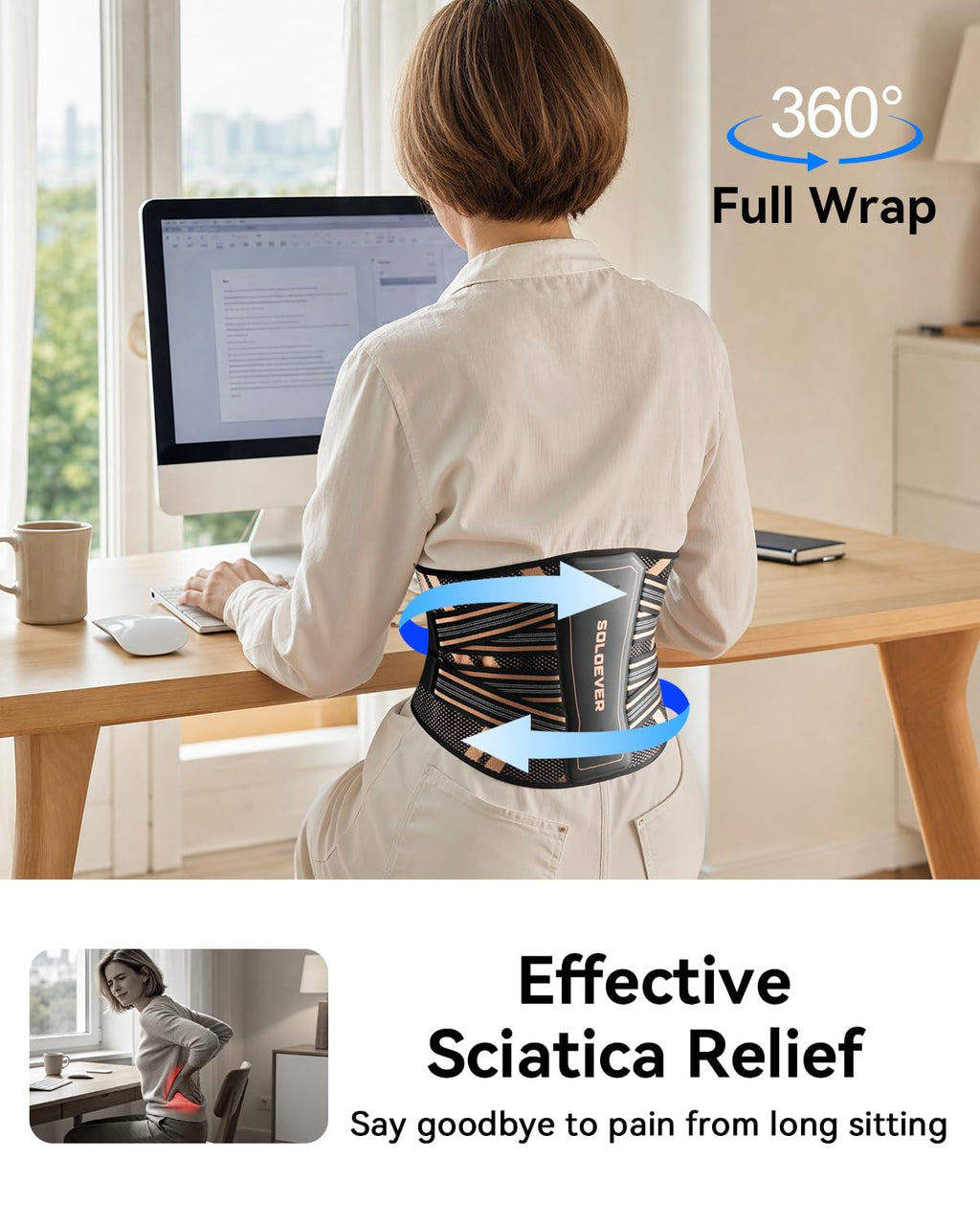 Ultra Breathable Back Brace for Lower Back Pain Relief Medical Grade