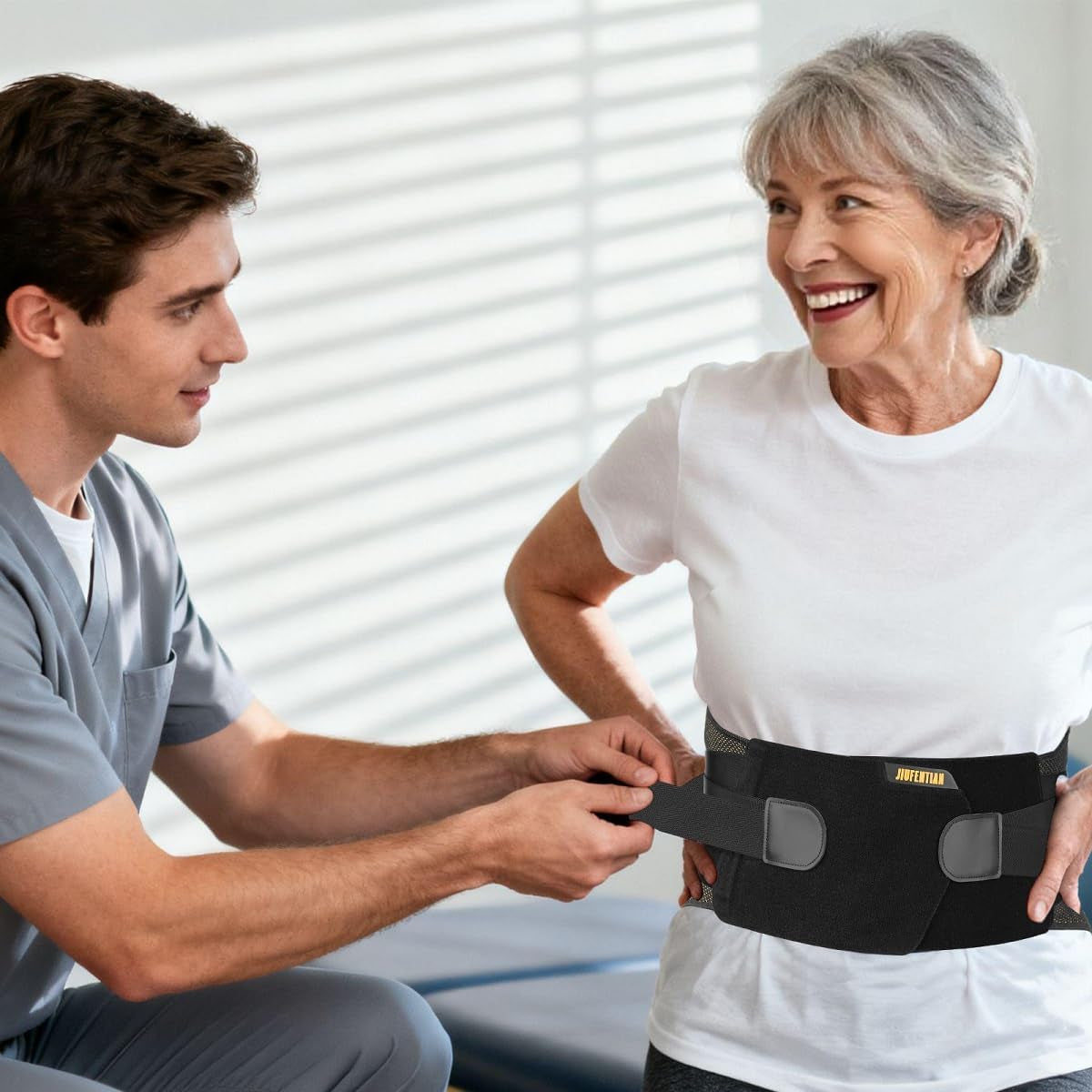 Copper Lower Back Brace with Removable Dual Spine Rods & Therapy Pocket-Ultra Breathable for Lower Back Pain Relief & Work Support(Large)