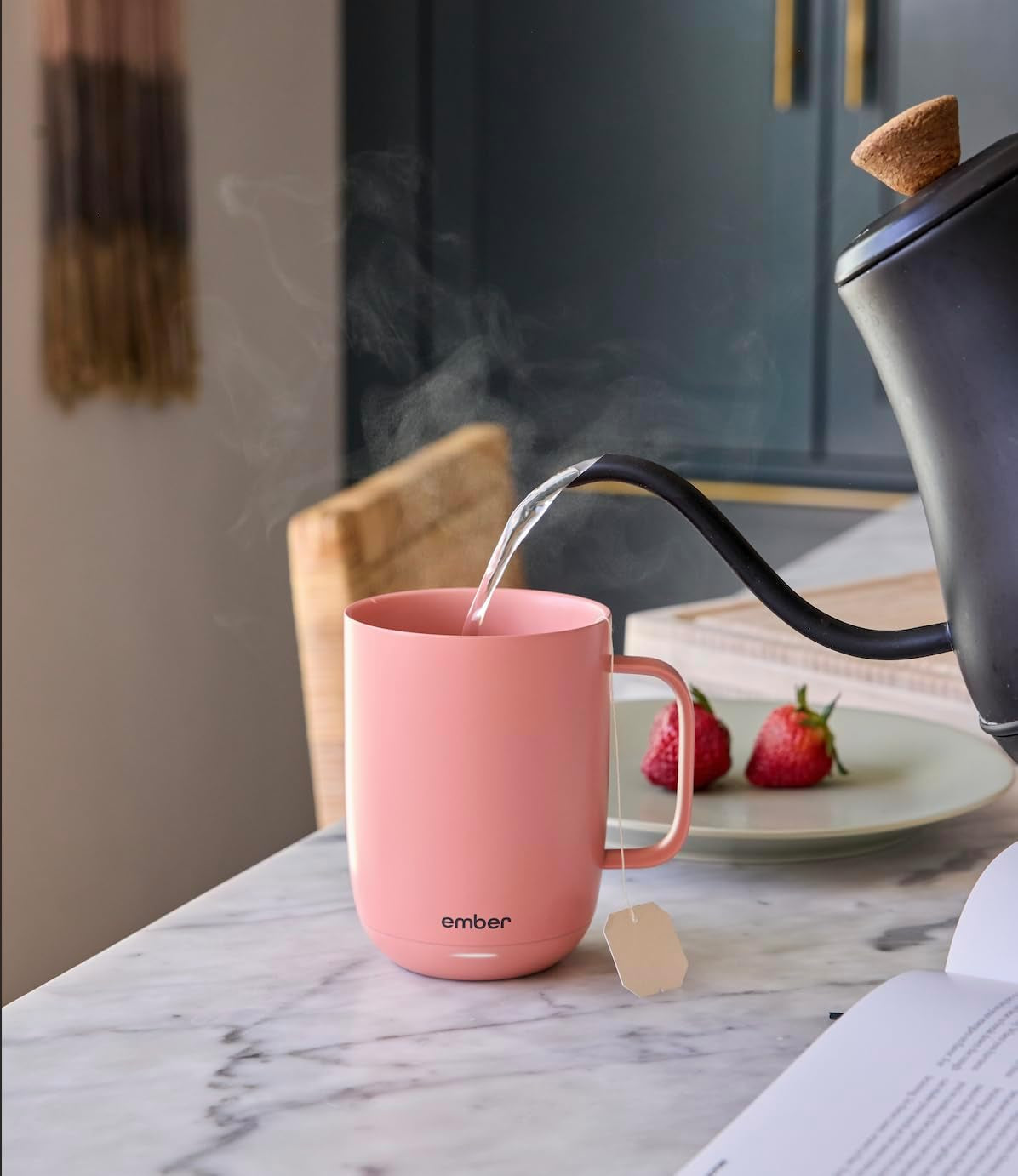 Ember Temperature Control Smart Mug 2, 14 Oz, App-Controlled Heated Coffee Mug with 80 Min Battery Life and Improved Design, Grapefruit